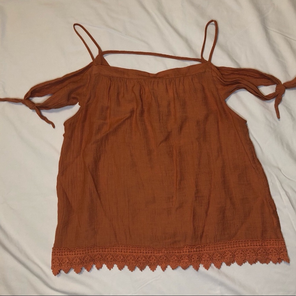 Orange off the shoulder shirt